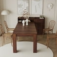 thumbnail image 3 of PORKISS Extendable Dining Table, Wooden Kitchen Table with Storage, Classical Dinner table, Modern Rectangle Dining Table for Kitchen, Dining Room, and Living Room, Walnut Color, 3 of 12