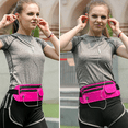 thumbnail image 4 of Running Belt Waterproof Waist Bag for Walking Workout Gym Running, Travel Money Belt Phone Holder - rose Red, 4 of 5