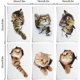 thumbnail image 2 of pegatinas de pared de gato 3D, pegatinas de gato 3D, pegatinas de pared de gato 3D, pegatinas de pared de gato para ventana de coche, inodoro, baño, dormitorio, guardería, cocina, 2 of 5