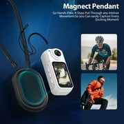 Mini Action Camera 64GB ,Thumb POV Portable Body Cam Wearable Video Recorder, Helmet Mount, Magnetic Sport DV for Cycling, Motorcycle ,Pet, Vlog (White)