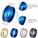 thumbnail image 4 of Anillos de acero inoxidable con ranuras para dedos, 8 unidades, 4 colores, talla 8, con núcleo en blanco, pulidos, dorados, azules y negros., 4 of 5