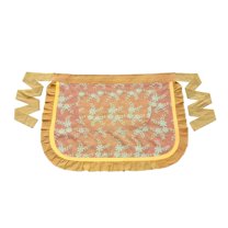 Waist Apron, Ongmies Waist Apron Soft Oil Proof Lace Embroidered Women Server Waitress Short Half Apron with 2 Pockets for Kitchen, Yellow