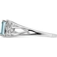thumbnail image 4 of Sterling Silver Rhodium Plated Aquamarine Ring (Size 8) Made In India qr4503aq-8, 4 of 5