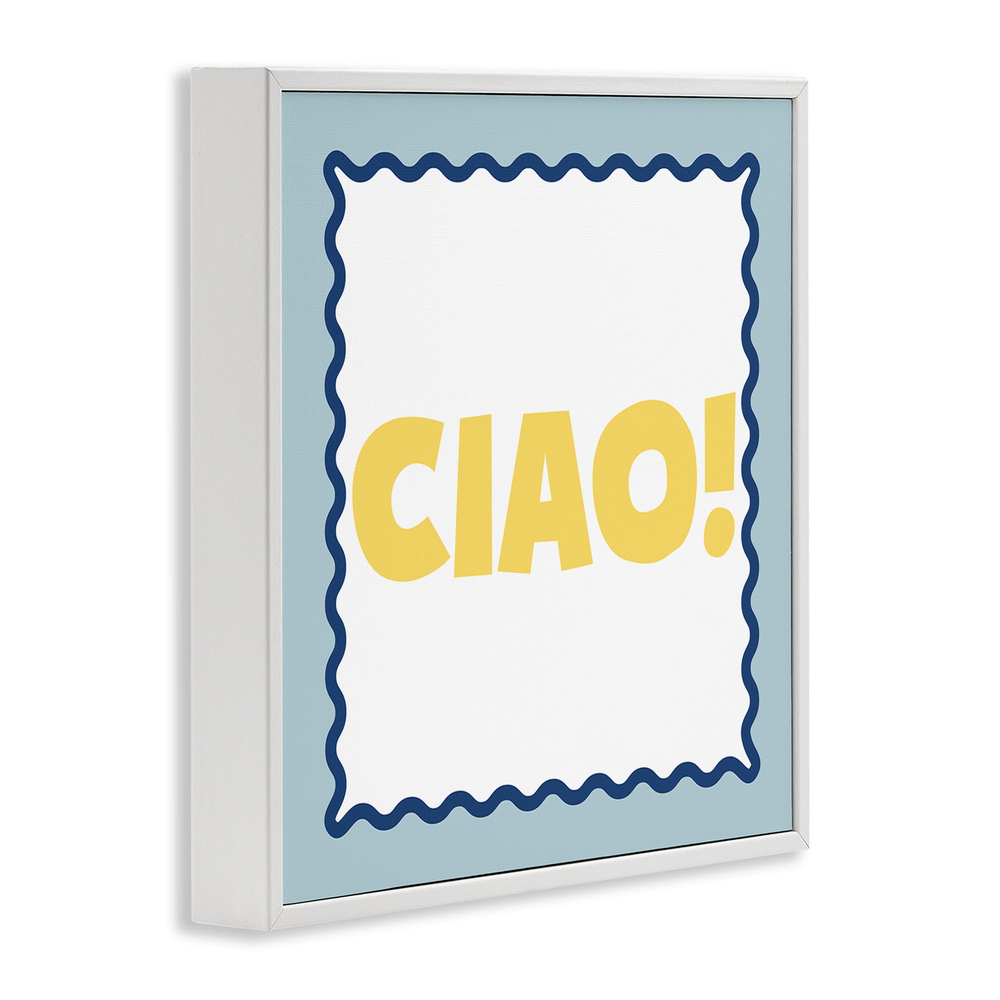 Stupell Industries CIAO! Bold Yellow Typography White Framed Giclee Art, design by SD Graphics Studio