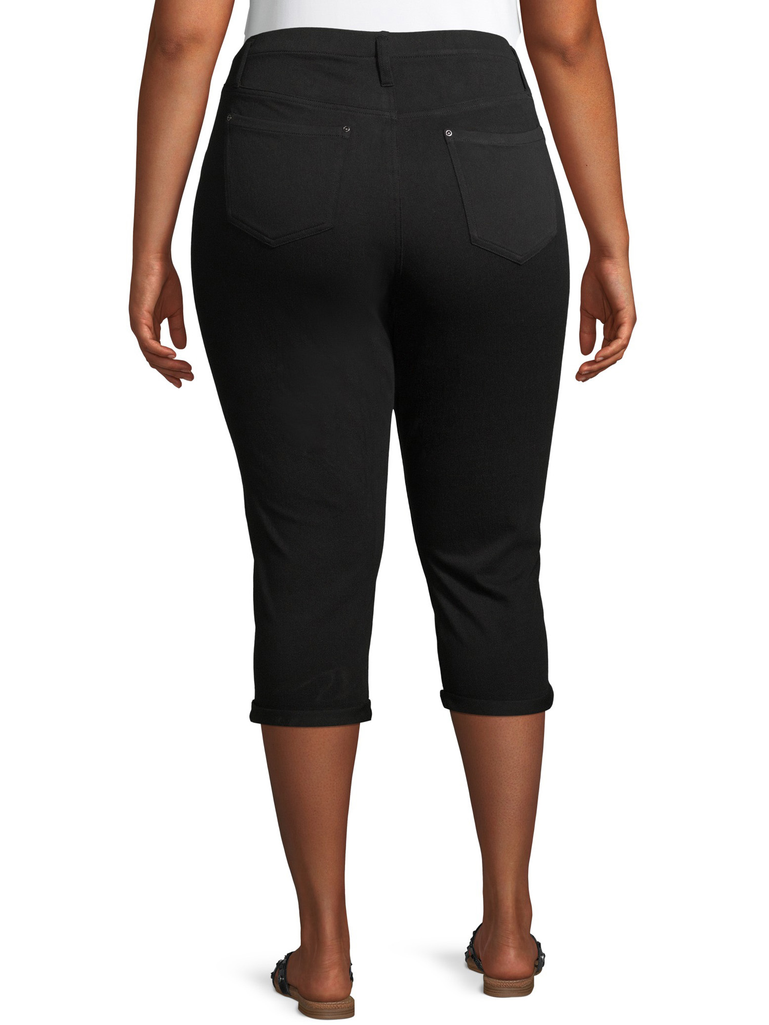 Terra & Sky Women's Plus Size Pull on Denim Capri Jeggings - image 4 of 9