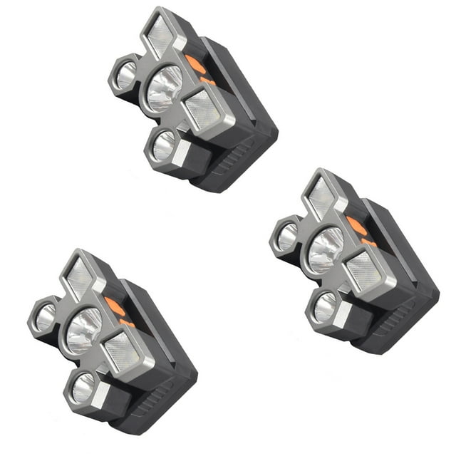 Yuarrent 3 uds Led pesca linterna de cinco cabezas linterna resistente USB recargable impermeable potente trabajo al aire libre Estufas de camping Plata Yuarrent OD032212-02B