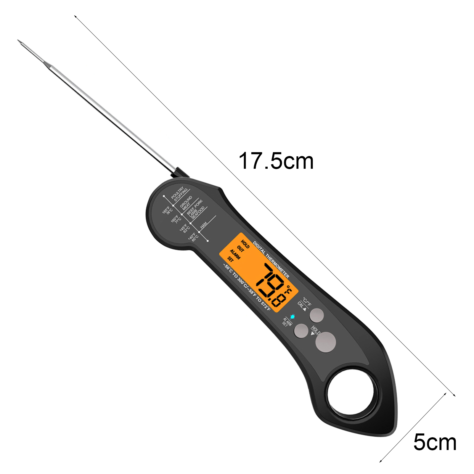 AYYUFE Cooking Thermometer Waterproof Double Probe ABS Clear Digital Display Meat Thermometer Kitchen