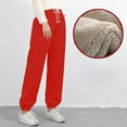 thumbnail image 2 of Women's Winter Lined Casual Trousers with Elastic Waistband for Outdoor Athletic Activities and Cozy Wear Comfortable Sweatpants for Women Relaxed Fit Pant, 2 of 5