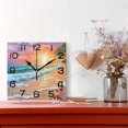 thumbnail image 2 of Wall Clock Square Silent Non-Ticking Sunset Beach Seastar Palm Tree Retro Battery Operated Clock 7.78 inch Home Kitchen Office Decoration, 2 of 7