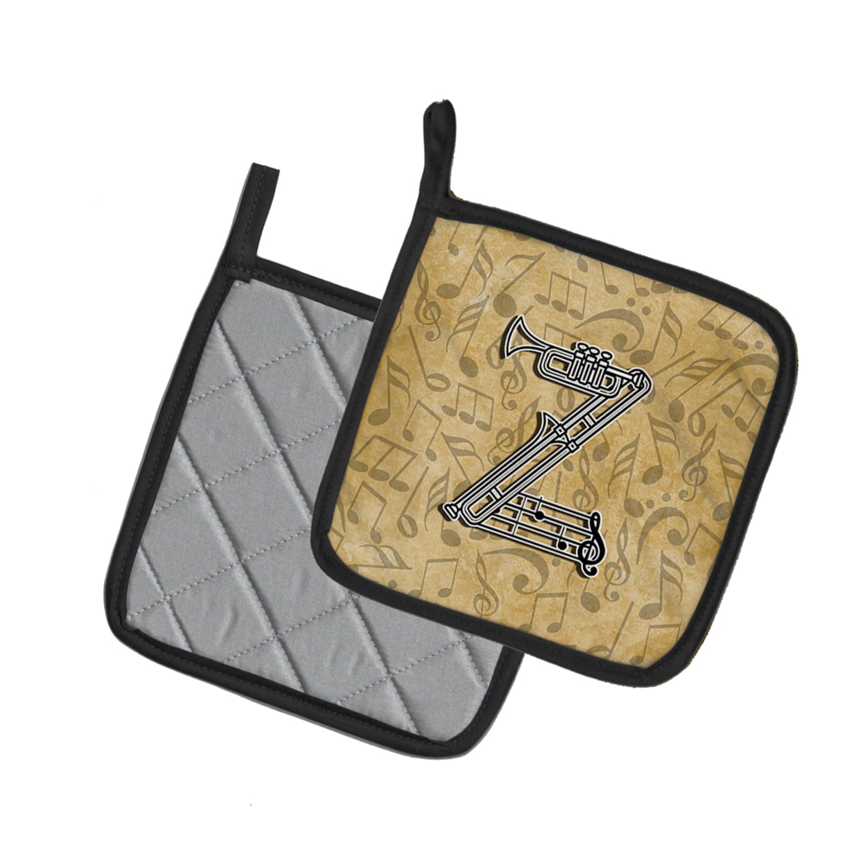 Carolines Treasures CJ2004-ZPTHD Letter Z Musical Instrument Alphabet Pair of Pot Holders, 7.5HX7.5W, multicolor