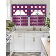 thumbnail image 4 of 4th of July Swag Kitchen Curtains Sets for Windows 24 Inch Length, Independence Day Red Blue White Plaid Checkered Short Window Curtain Swags Valances and Tiers 3 Piece Set for Cafe/Dining Room, 4 of 5