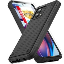 TJS for Motorola Moto G Stylus 5G 2023 Phone Case, with Tempered Glass Screen Protector, Dual Layer PC Back Soft Bumper Resilient Shock Absorb Protective Cover for Moto G Stylus 5G 2023 (Black)