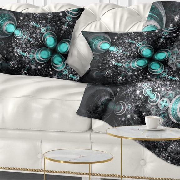 Designart 12" x 20" Green Polyester Throw Pillow