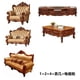 thumbnail image 1 of Leather sofa solid wood suite villa first floor leather living room luxury retro sofa My Lux Decor Round, 1 of 23
