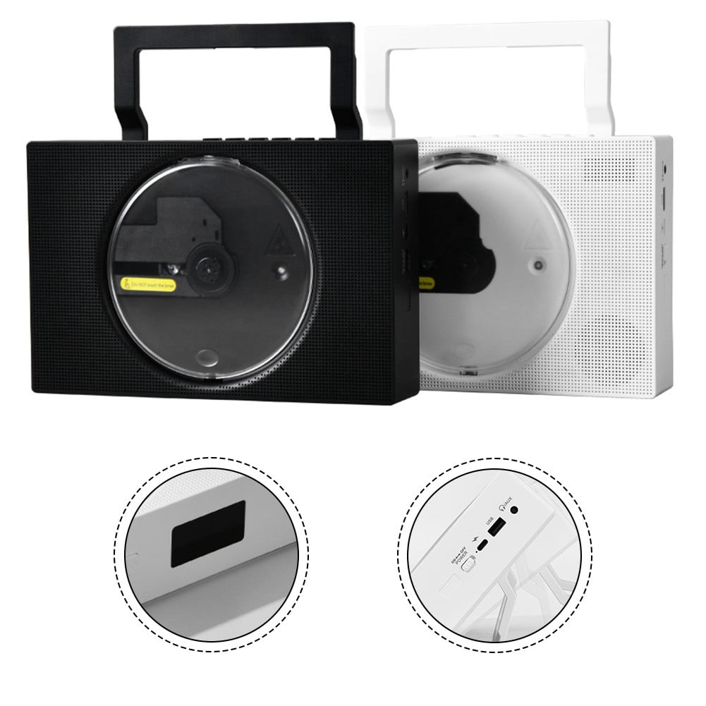 Portable Rechargeable CD Player with Dual HiFi Speakers & Wireless Support