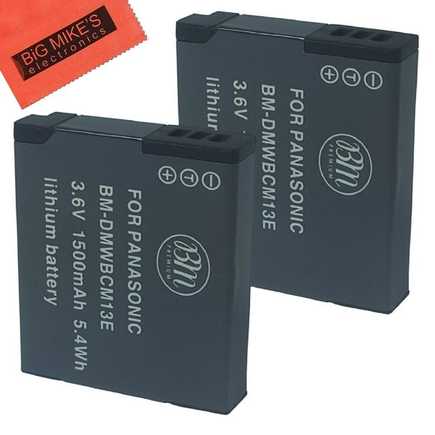 BM Premium Pack 2 Batteries DMW-BCM13E pour Appareils Photo Numériques Panasonic Lumix