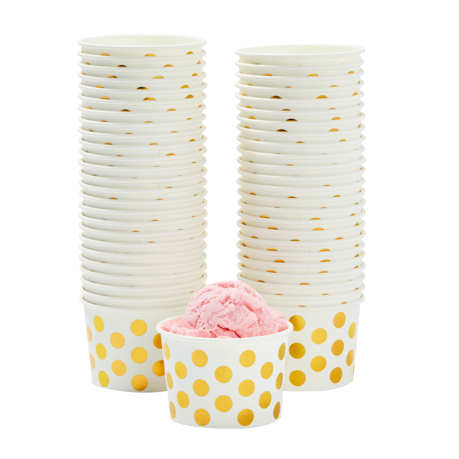 50 Pack Disposable Snack Cups for Ice Cream, Frozen Yogurt, Treats, 8 Oz