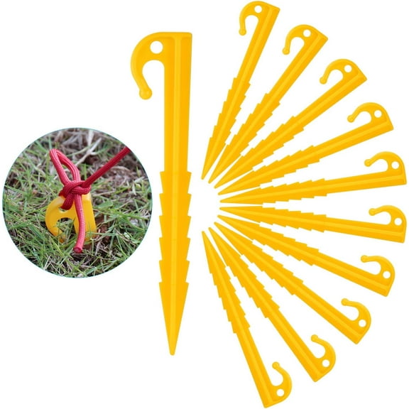 Beach Tent Stakes Heavy Duty, Outdoor Tent Stakes & Multifunction Screw Style Ground Anchors For Camping, 30 Pcs Plastic Stakes For Hiking Easy To Use Spiral Design