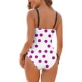 thumbnail image 4 of Delconic Women One Piece Swimsuit Polka Dot Print Scoop Neck Adjustable Side Ties Bathing Suit for Beach Pool Swimwear, 4 of 4