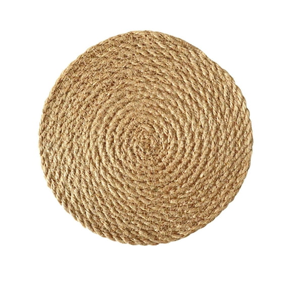 Natural Jute Braided Round Placemats - Handcrafted Rustic Farmhouse Place Settings for Dining, Heat Resistant & Eco-Friendly, for Everyday Use & Parties