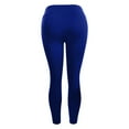 thumbnail image 6 of Fsqjgq Leggings with Pockets for Women Solid Black Running Sports Fitness Yoga Leggings High Waisted Compression Pants Tights Blue L, 6 of 6