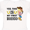 thumbnail image 4 of Inktastic Yes, This is My First Rodeo Cowgirl in Hat and Boots Girls Long Sleeve Baby Bodysuit, 4 of 5