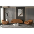 thumbnail image 3 of ACME Leonia Causeuse Rembourrée avec Accoudoirs Inclinés en Cuir Marron Cognac, 3 of 6
