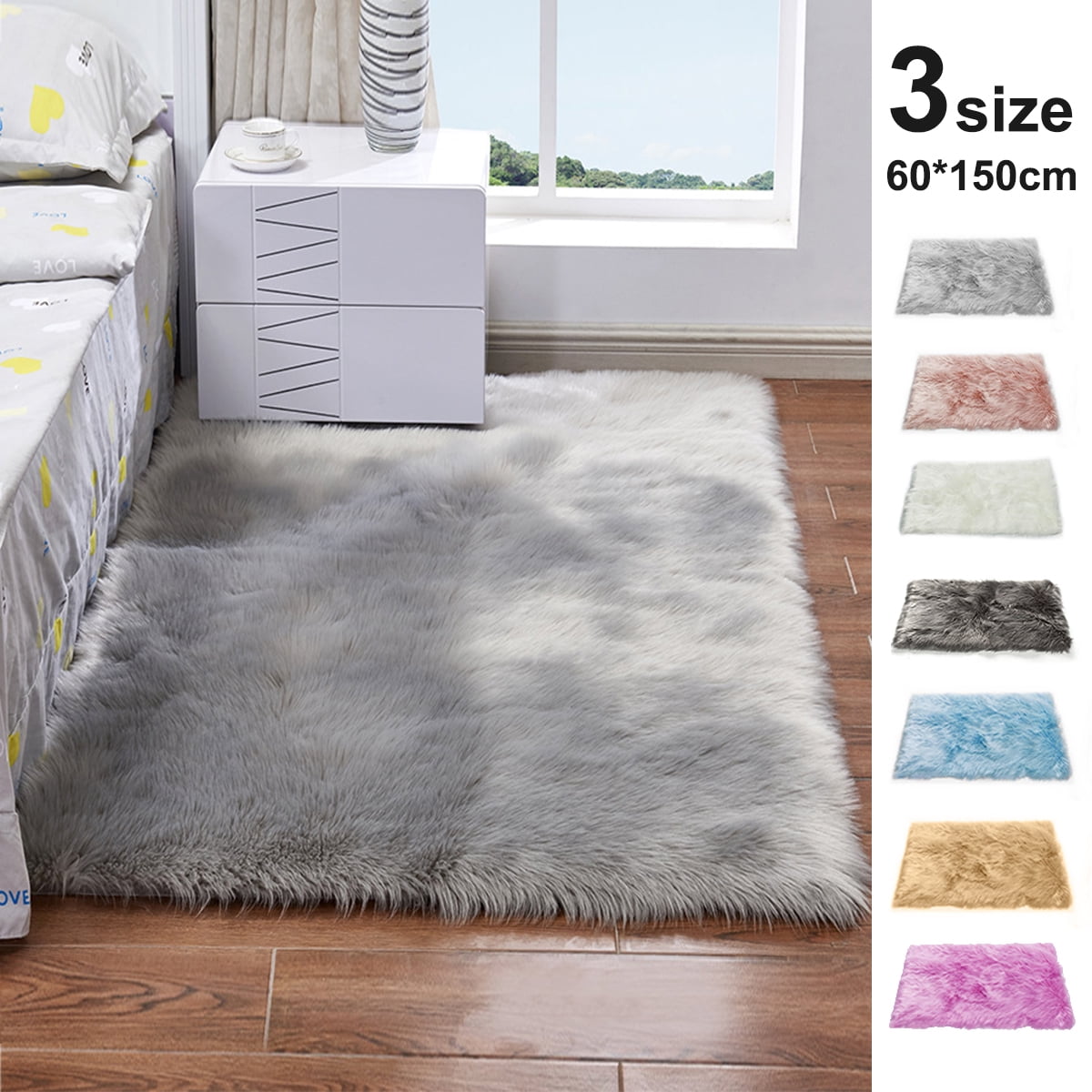 Soft Fluffy Rug Shaggy Rugs Faux Sheepskin Rugs Floor Carpet For Bedrooms Living Room Kids Rooms Decor Grey White Pink Walmart Canada