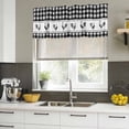 thumbnail image 5 of 2 Pack Valances for Windows, Farmhouse Black Plaid Window Valances for Living Room/Bedroom/Bathroom, Vintage Country Cock Checkered Light Filtering Kitchen Curtain Valance 42"W x12" L, 5 of 9