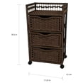thumbnail image 3 of 31" Natural Fiber Chest of Drawers on Wheels - Mocha, 3 of 5