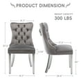 thumbnail image 5 of DONICK Velvet Upholstered Dining Chairs , Kitchen & Dining Room Chairs, Nailheads Tufted, Soft, Solid Wood Frame (Grey Silver, Set of 2), 5 of 12