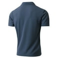 thumbnail image 6 of Mens Knitted Polo Shirt Muscle Short Sleeve V Neck Stretch Casual Slim Fit Vintage Ribbed Golf T-Shirt, 6 of 9