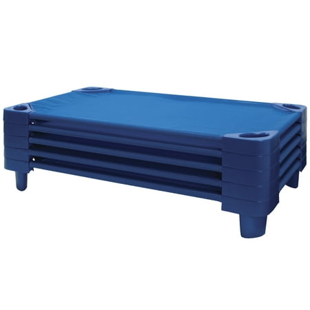 Stackable Cot - ECR4KIDS Toddler Stackable Kiddie Cot, 40 x 23 x 6 in, Set of 5