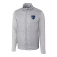 thumbnail image 2 of Men's-Cutter & Buck  Gray Sporting Kansas City Stealth Hybrid Quilted Full-Zip Windbreaker Jacket, 2 of 3