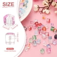 thumbnail image 2 of Uxcell 200 Pcs Perlas de Cubo de Cristal, 7mm Transparentes Perlas Cuadradas Facetadas para Manualidades de Joyería DIY Pulsera Aretes Collar, Rosa, 2 of 6