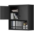 thumbnail image 5 of Kitchen Pantry Cabinet with Adjustable Shelves & 2 Doors,Metal Storage Cabinet with Locker for Kitchen,Living Room,Dining Room,Office,Black, 5 of 8