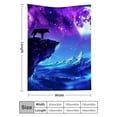 thumbnail image 3 of Creowell Wolf Night Sky Fantasy Art Flannel Blanket Lightweight Soft Warm Decor Gift for Sofa Travel Camping Bed Chair All Season 40x50in, 3 of 7
