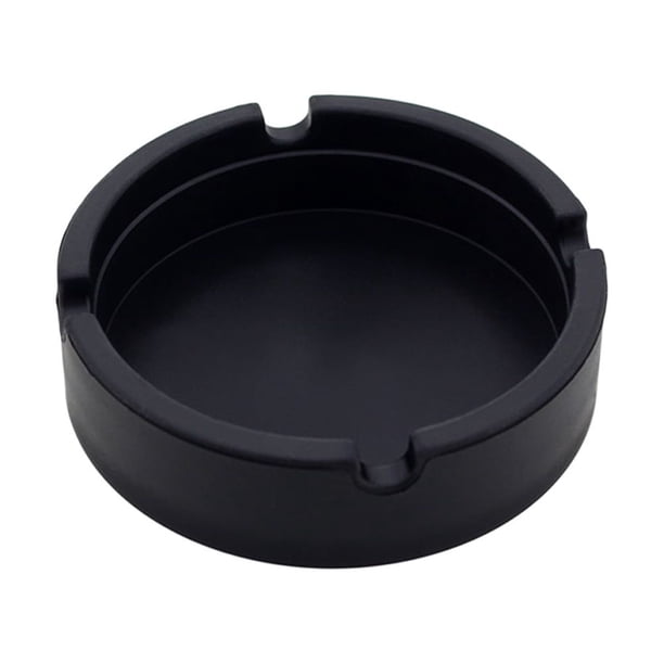 EeaseMX 1 cenicero de silicona irrompible de goma resistente al calor, redondo (negro)