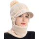 thumbnail image 1 of Gorro de lana holgado de una pieza para mujer, gorros, bufanda, máscara, gorro de punto cálido para invierno, gorro de esquí con calavera gruesa, 1 of 5