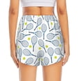 thumbnail image 4 of Goofa Tennis Rackets And Balls Printed Women 2 in 1 Running Shorts,Quick Dry Athletic Workout Shorts,High Waisted Athletic Shorts with Liner Pockets-X-Large, 4 of 9
