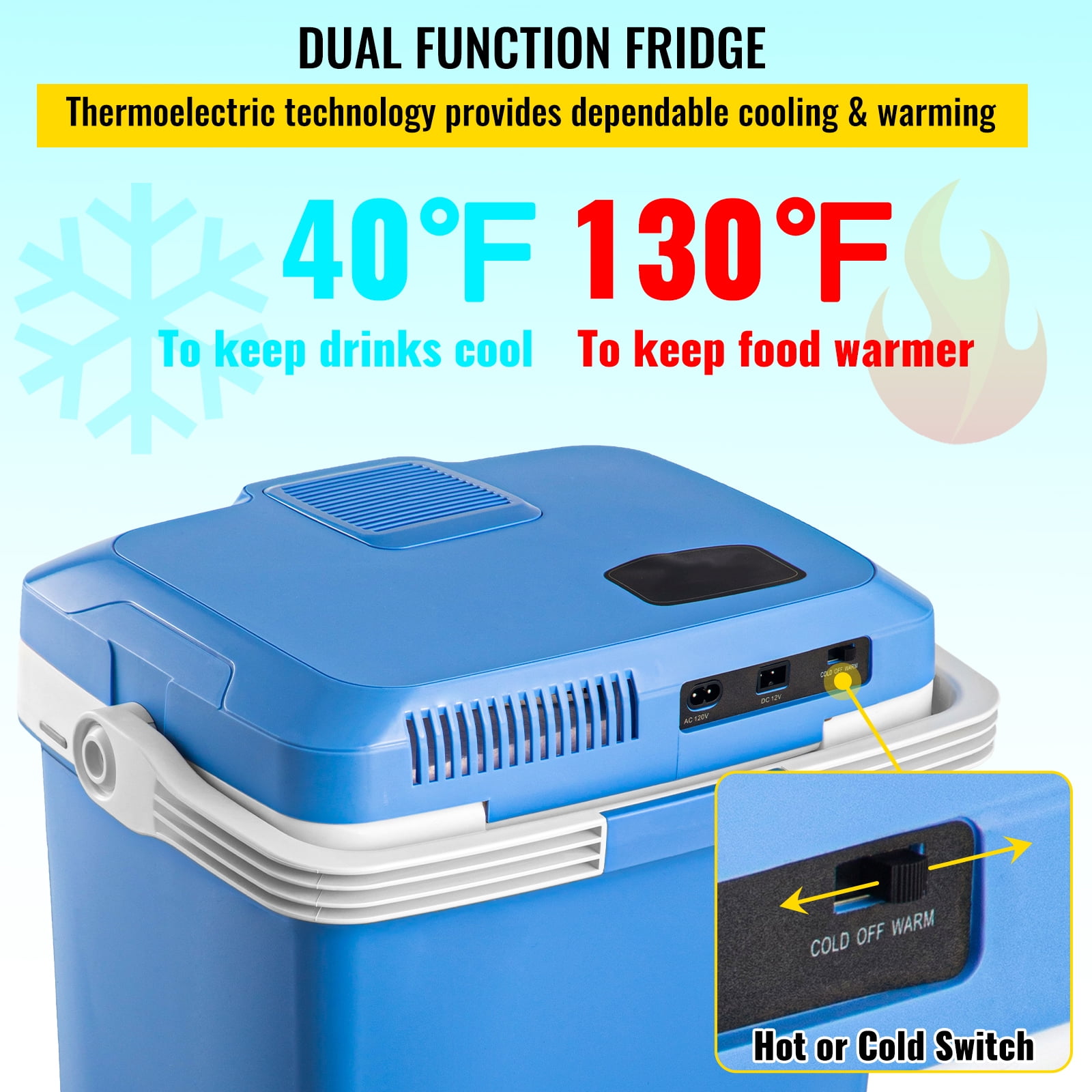 Pure Outdoor by Monoprice Emperor 25 Portable Refrigerator 25L with home  and car plug adapters 