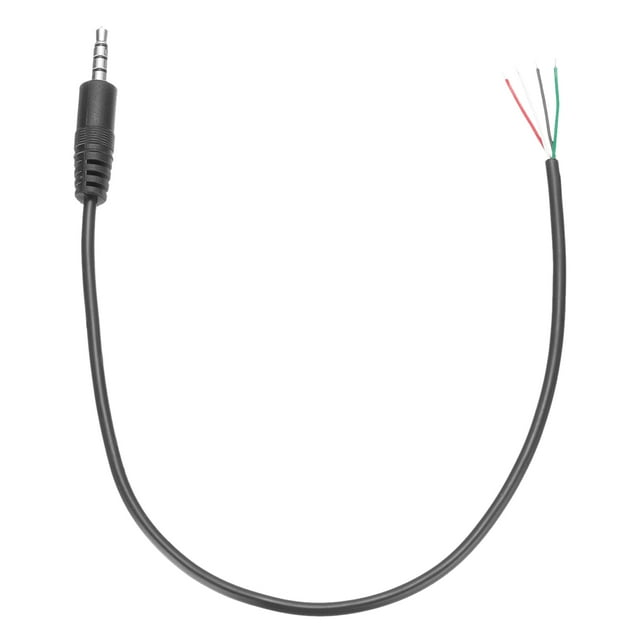 Cable estéreo TRS de 4 polos de 3.5mm macho a cable pelado de extremo abierto para auriculares, 0.30m