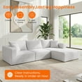 thumbnail image 4 of PUREMIND 117"W L Shaped Modular Sectional Sofa, Corduroy Cloud Couch, Sectional Couch with Deep Seat for Living Room/Apartment, Beige, 4 of 8