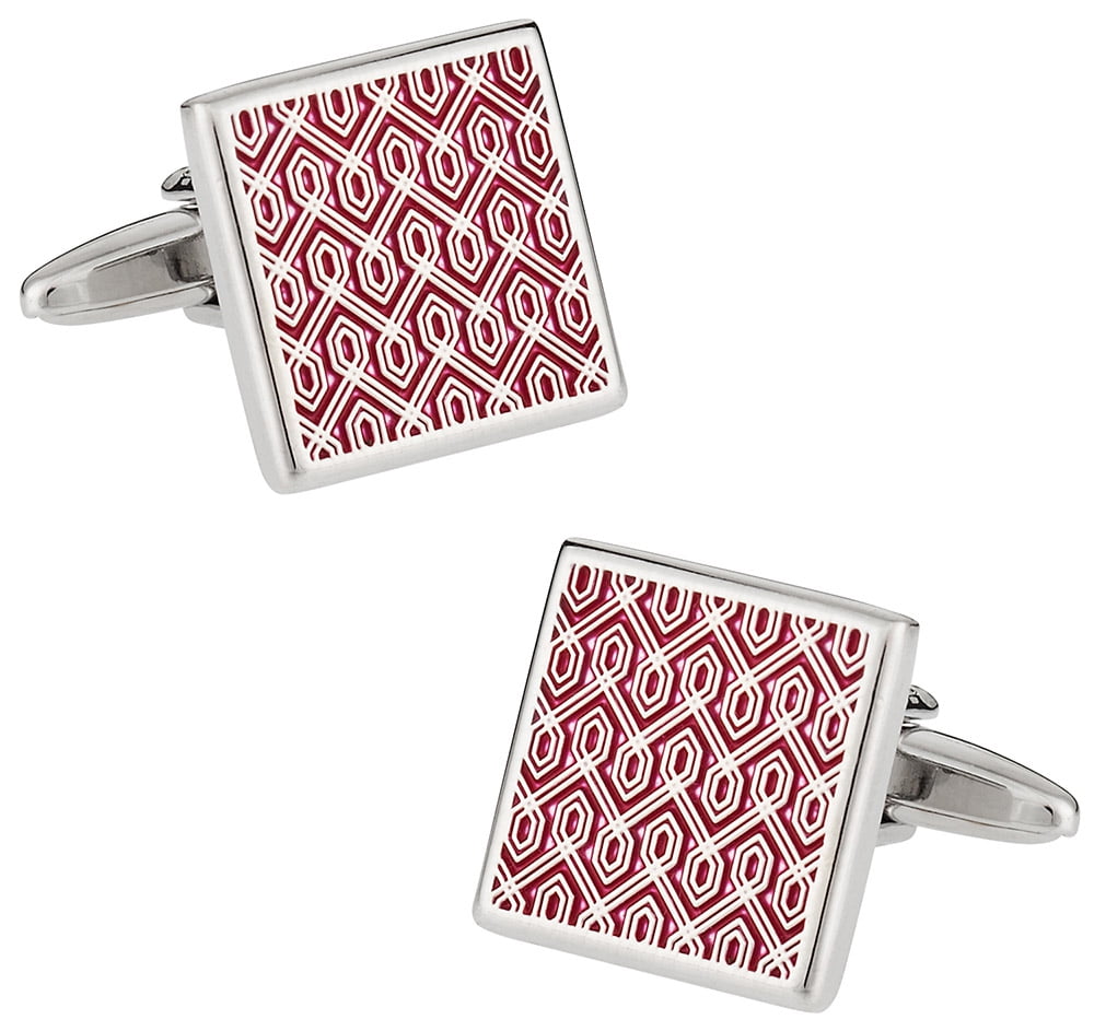 Round Red Dragon Gold Tapestry Cufflinks Round Red Dragon Gold Tapestry Cufflinks