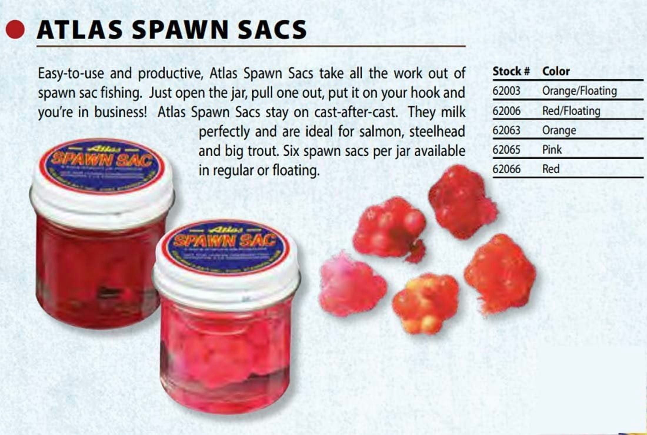Atlas Mike's Sac Attack Floating Spawn Sacs, Pink Fishing Bait for Trout, Salmon and Steelhead