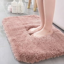 Bath Rug, Non-Slip Absorbent Bath Mat, High Pile Plush Floor Mat for Shower Tub, Machine Washable Quick Dry Bathroom Carpet, Soft Home Decor