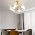 thumbnail image 4 of Ganfancp Dormitorio Todo-Cobre Ronda Lámpara Pantalla de Cristal Led Lámpara de Techo de Oro Moderno Sala de Estar Comedor Cocina Liquidación Ventas Hoy Ofertas Prime 1 Juego de Lámparas, 4 of 7
