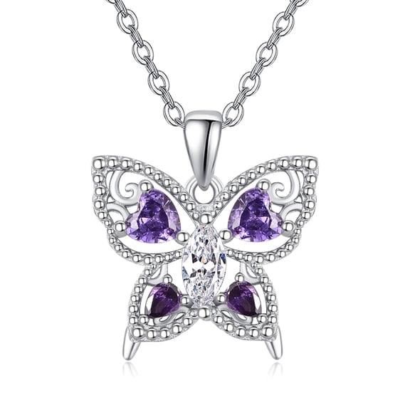 TANGPOET Butterfly Necklace 925 Sterling Silver Dainty Butterfly Pendant, Birthday Jewelry Gifts for Women Ladies