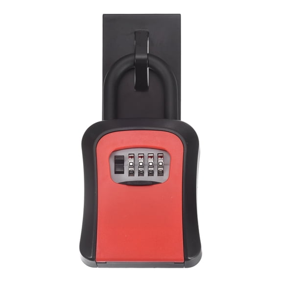 Uxcell Key Lock Box with Code, (4.7 x 3.9 Inch, Red), Resettable Combination Lockbox Portable Key Storage Box with Wall-Mounted Bracket, Suit - for Home Entrance/Garage/Warehouse
