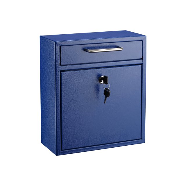 AdirOffice - Boîte de Collection - Acier Galvanisé 16 gauge - Bleu
